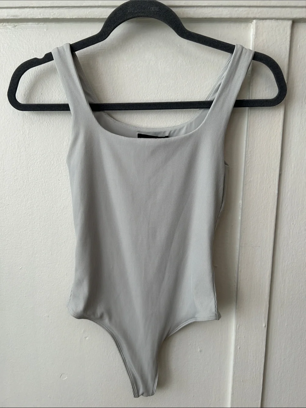 NWOT House of Harlow 1960 Ribbed One-Piece Bodysuit in Light Gray Womens XS